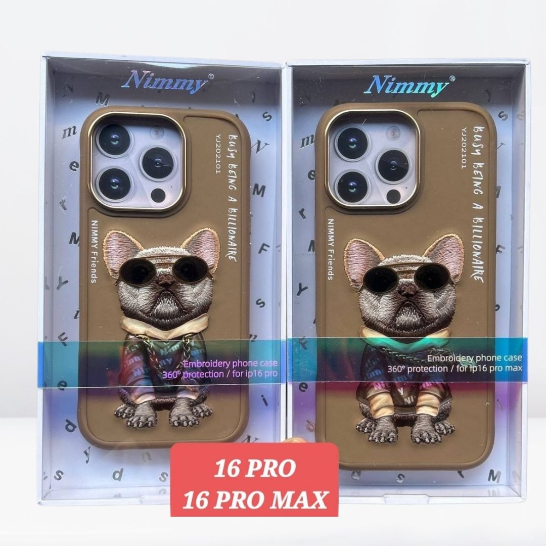 Glasses Cool Pug Chain Series with Metal Camera Ring for the iPhone 16 series in Desert Brown / Pug – CaseCart