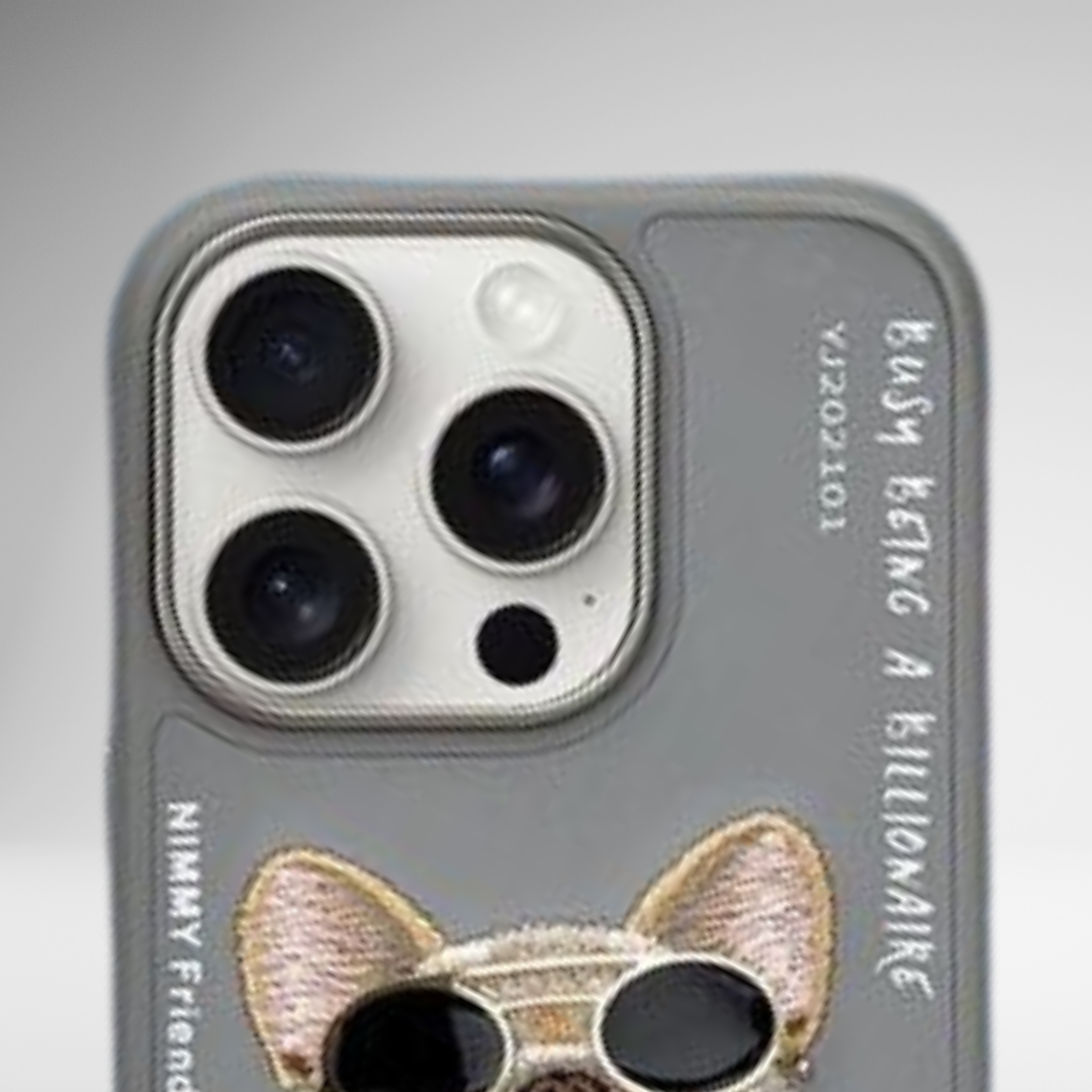 NIMMY Glasses Cool Pug Chain Series with Metal Camera Ring for the iPhone 16 series