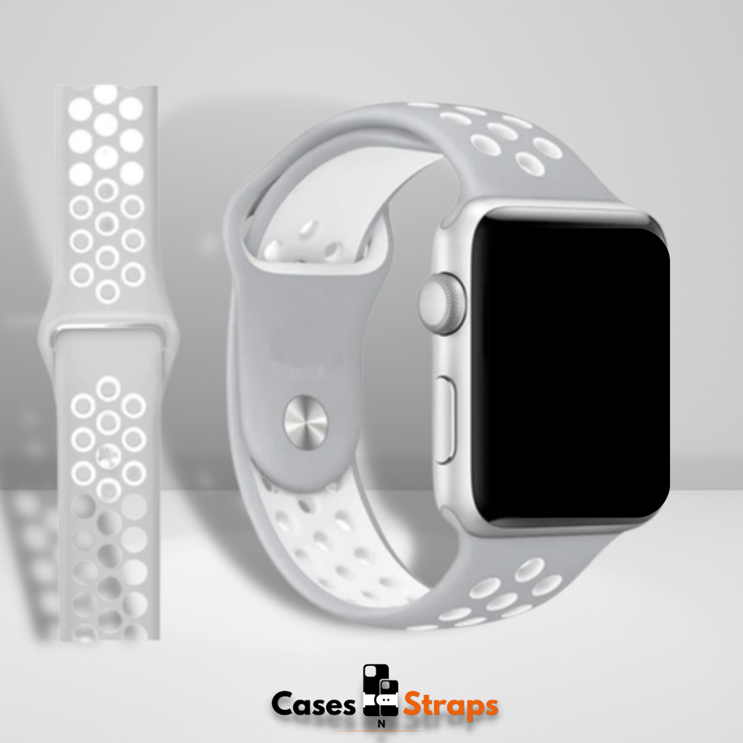 N Sport Silicone iWatch Strap Grey Light Color 42/44/45/46/49 MM – CaseCart