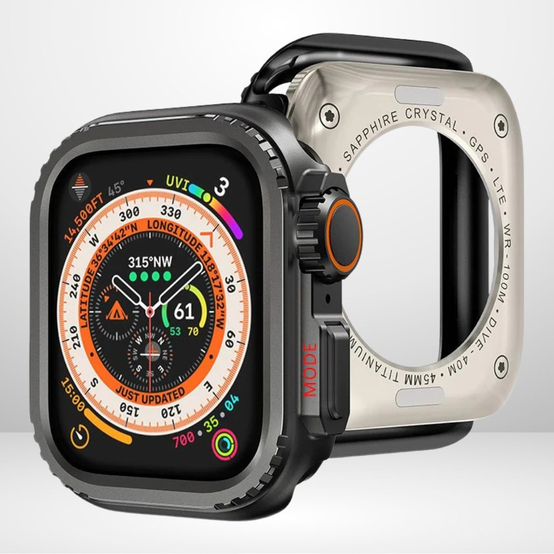 New Metal Convert to ULTRA Bumper Case for iWatch 44/45/46/49mm (BLACK)