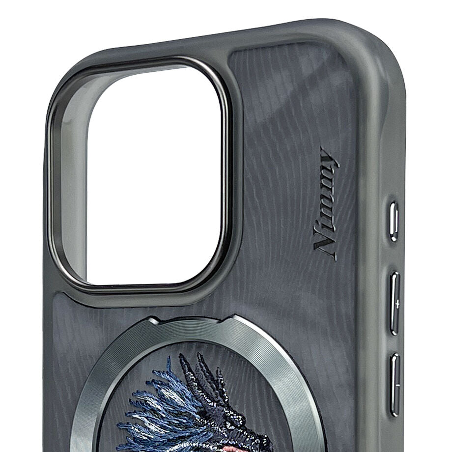 iPhone 16 Pro Max Nimmy Embroidery Dream Animal Series Magsafe Case - Dragon