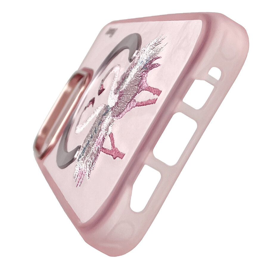 iPhone 16 Pro Max Nimmy Embroidery Dream Animal Series Magsafe Case - Swans