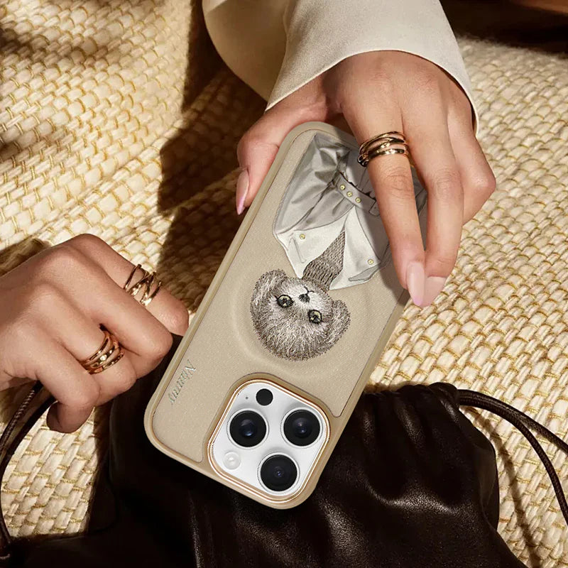 iPhone 16 Pro Nimmy Fashion Pets MagSafe Embroidery Case Cover - Brown