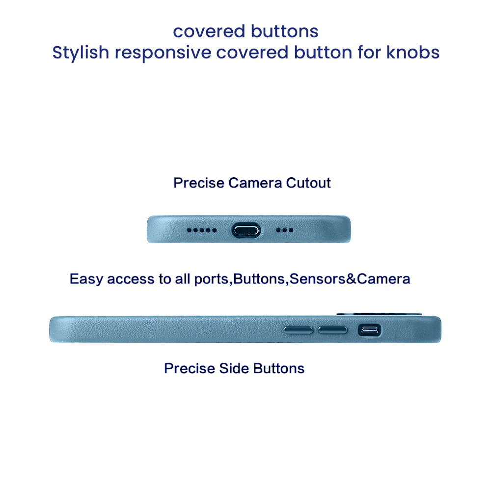 iPhone 13 Pro Kzdoo Noble Series Leather Back Cover Case - Blue