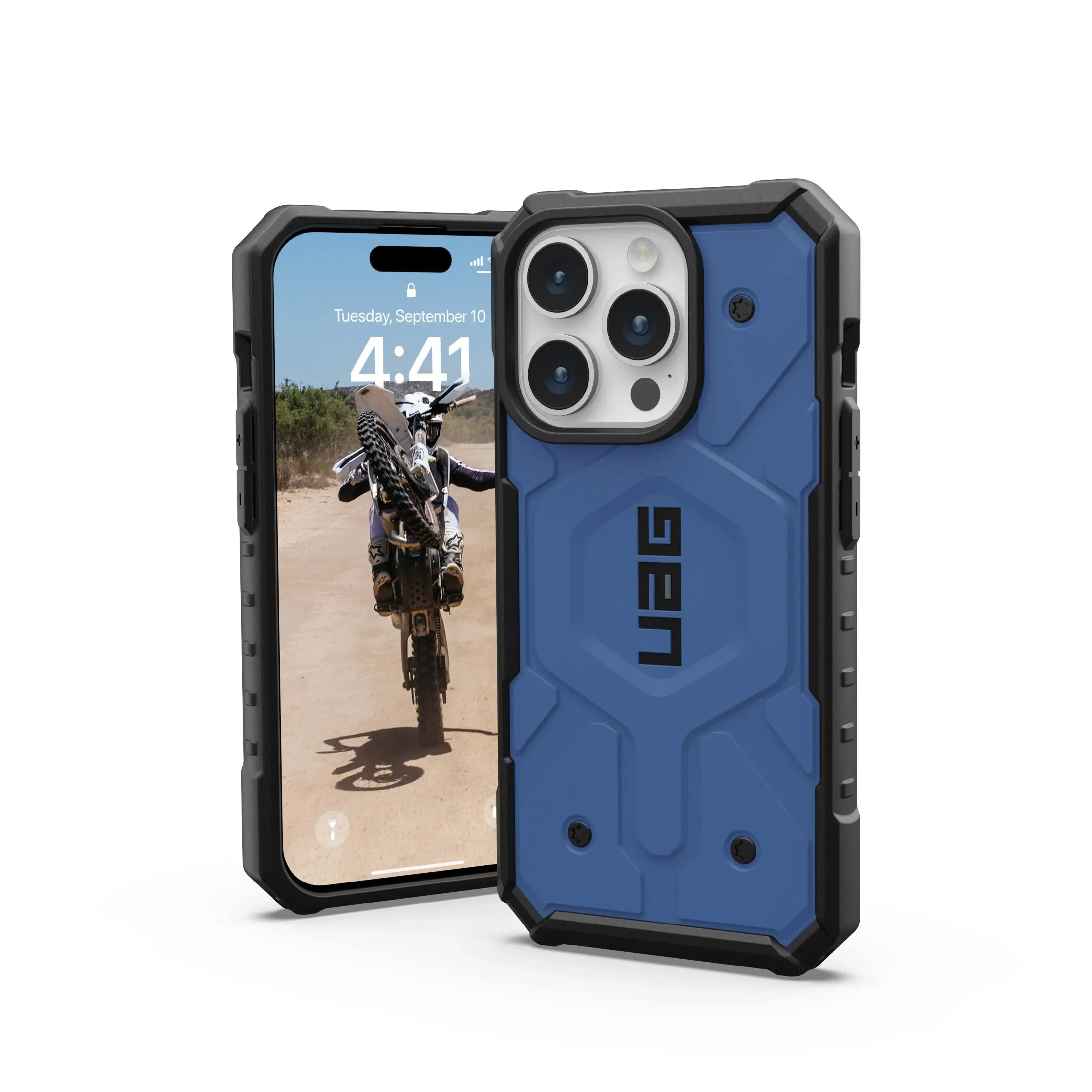 iPhone 15 Armor Cover | Urban Armor iPhone 15 Case, UAG Pathfinder Mag-Safe Compatible, Slim Fit Rugged Protective Case for iPhone 15 - Blue
