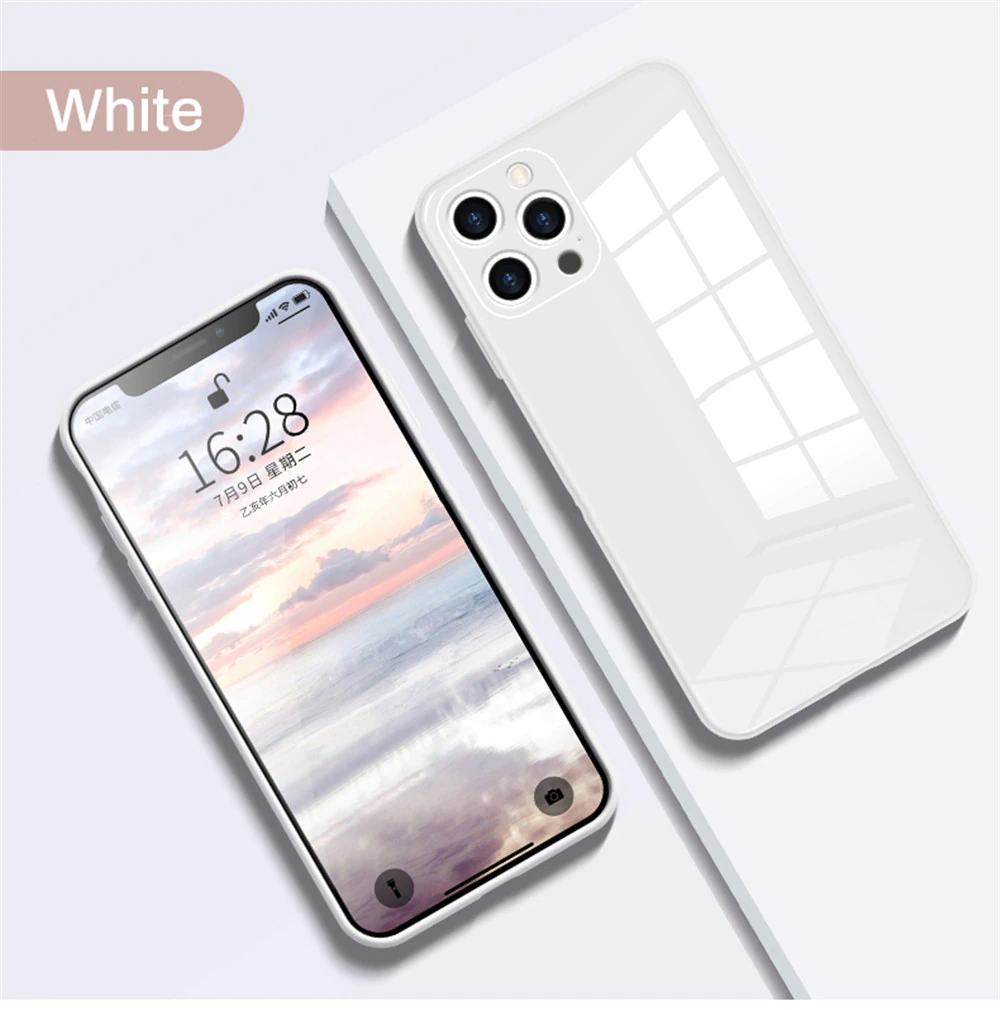 iPhone 13 Pro Glass Case with Logo and Camera Protection Toughened Glass Case