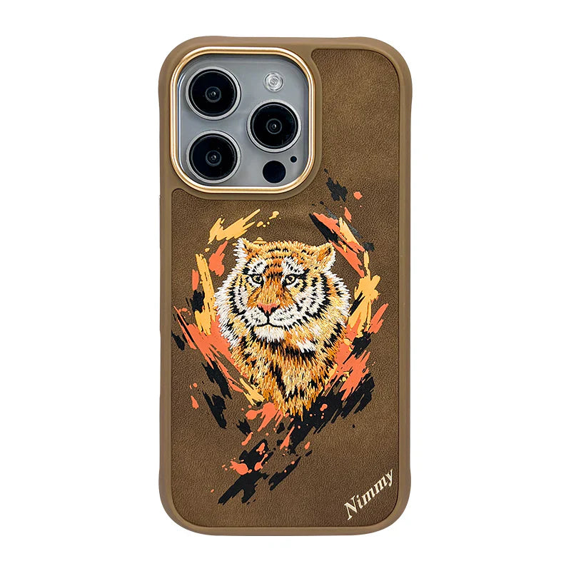 iPhone 16 Pro Nimmy Dazzling Embroidery Back Case with MagSafe -Tiger