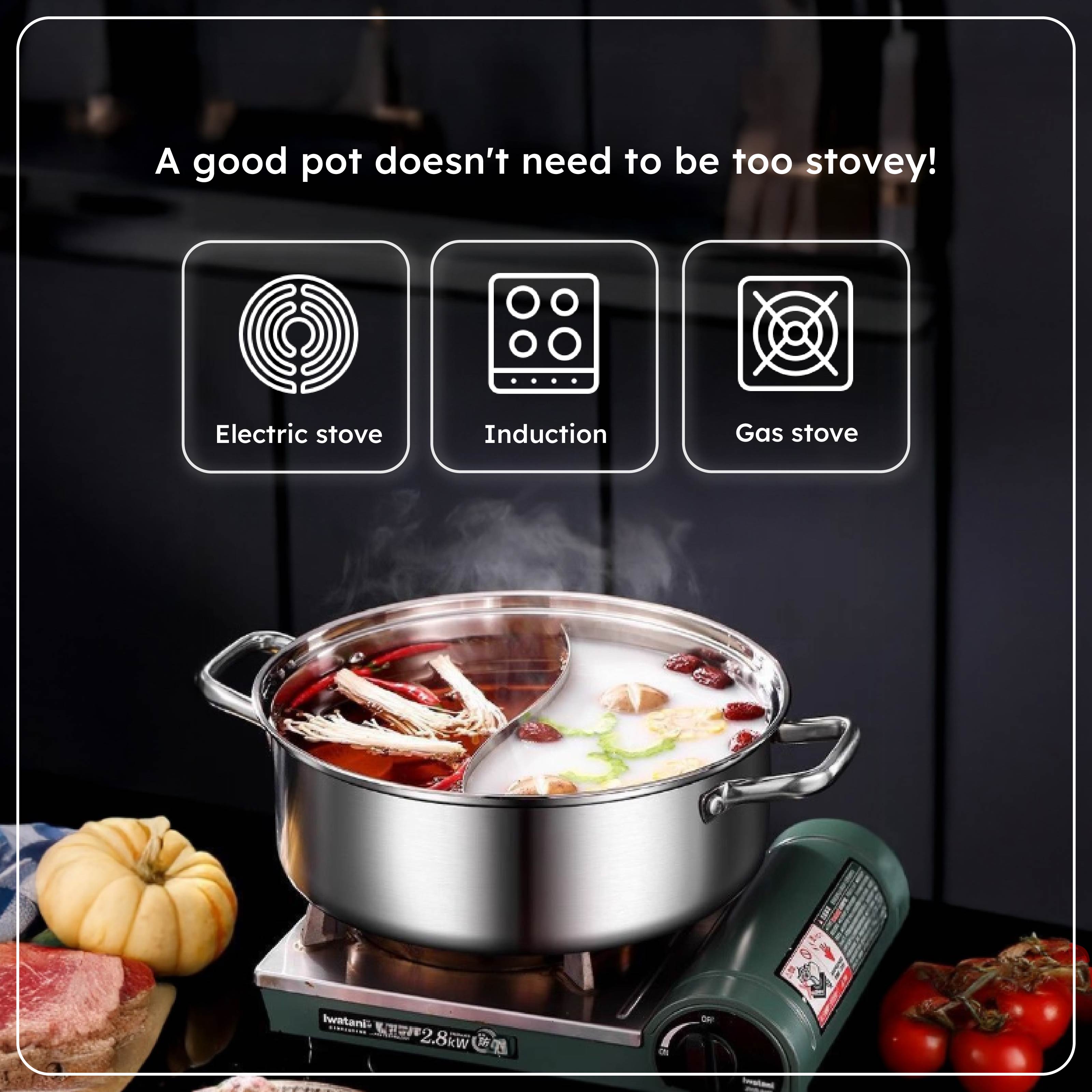 Casecart Stainless Steel Multi-Purpose Hot Pot with Thickened Bottom (28cm)