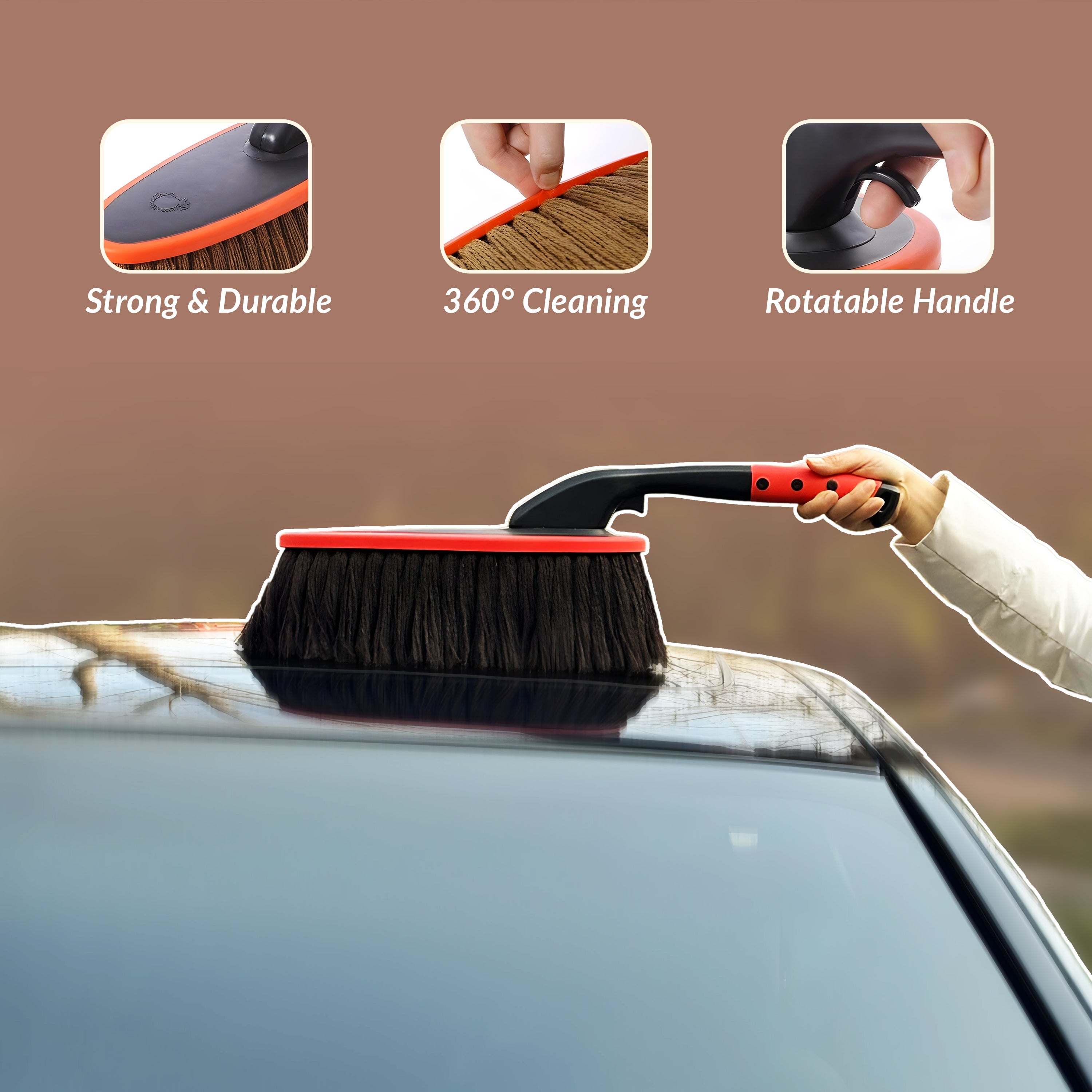Casecart 360 Degree Soft Bristle Car Duster with Extendable Handle