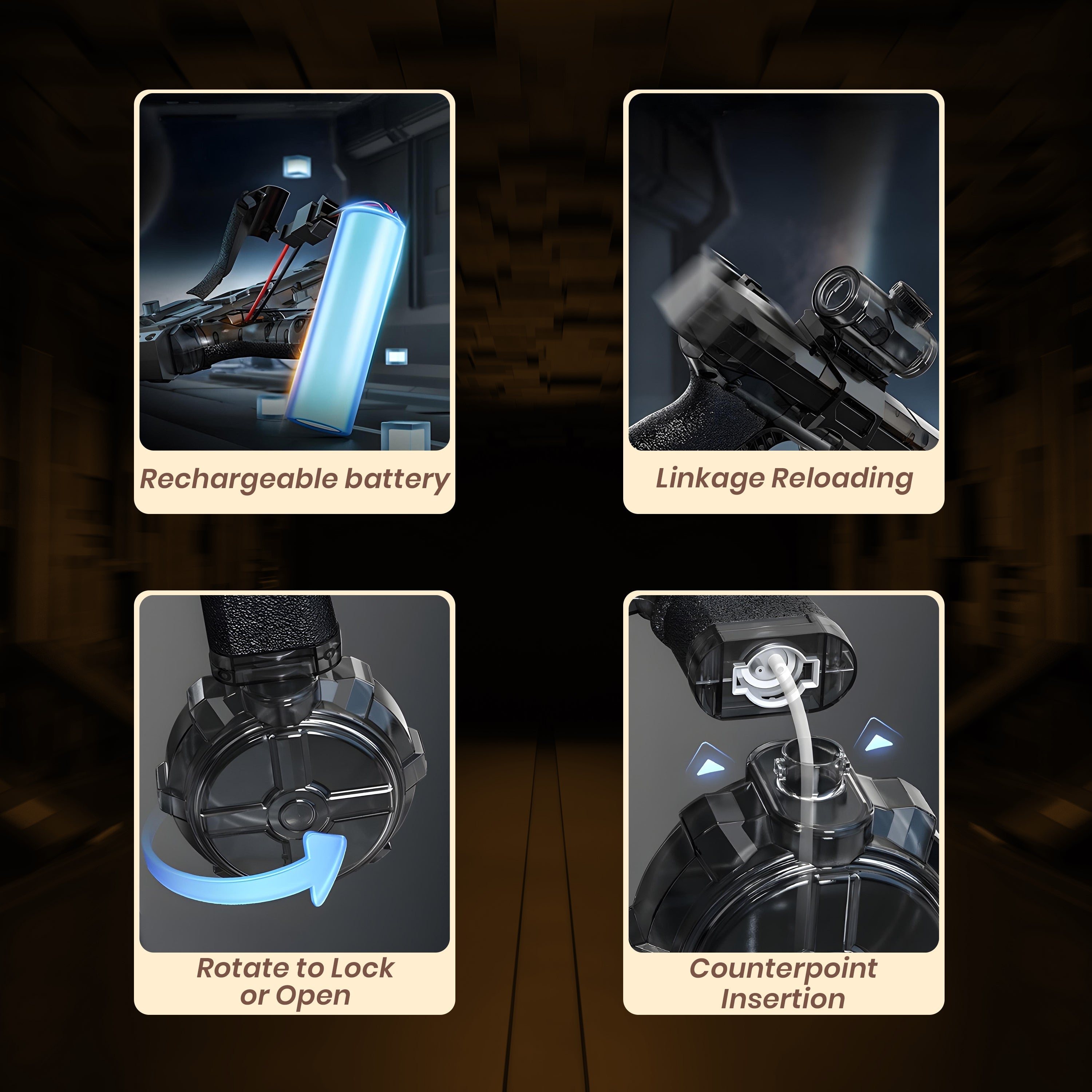 Casecart LED Electric Water Gun with Rechargeable Battery Power