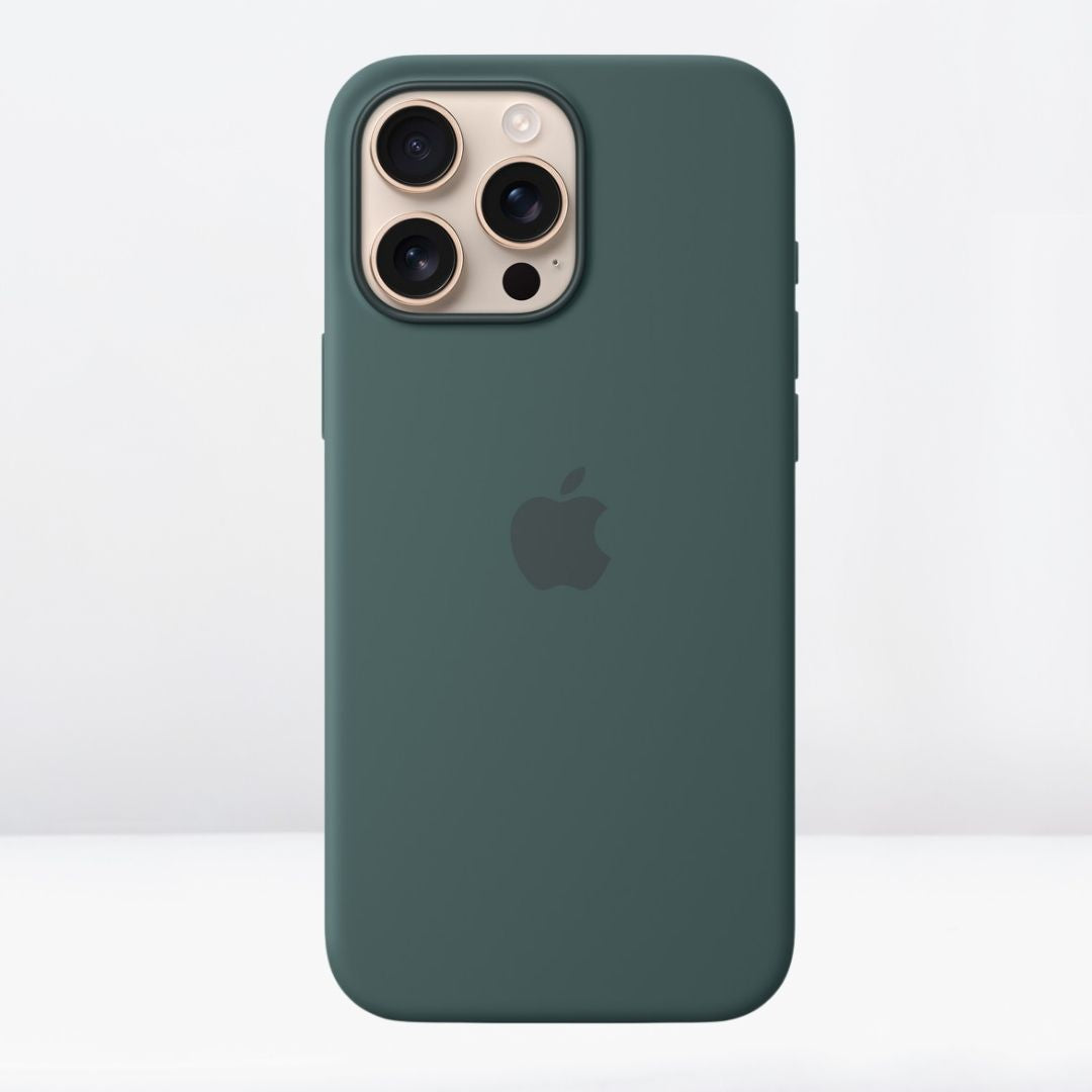 Silicone MagSafe Case with IC Working for iPhone 16 Pro/Pro max( Lake Green ) – CaseCart