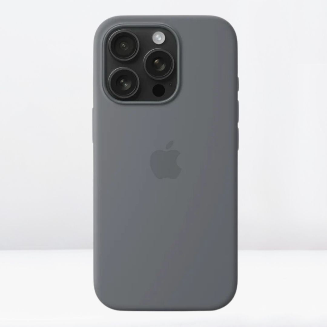 Silicone MagSafe Case with IC Working for iPhone 16 series (Stone Grey)