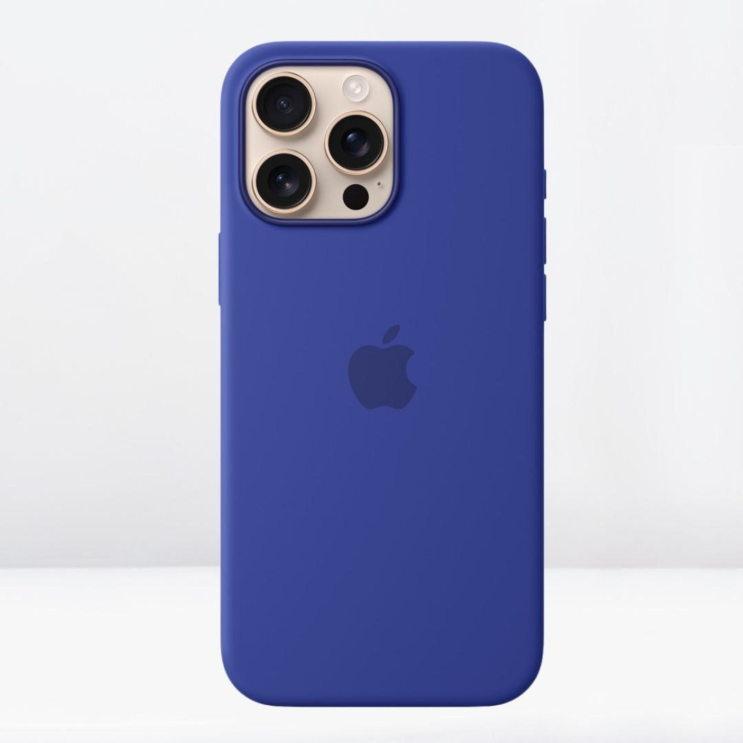 Silicone MagSafe Case with IC Working for iPhone 16 series ( Ultramarine ) – CaseCart