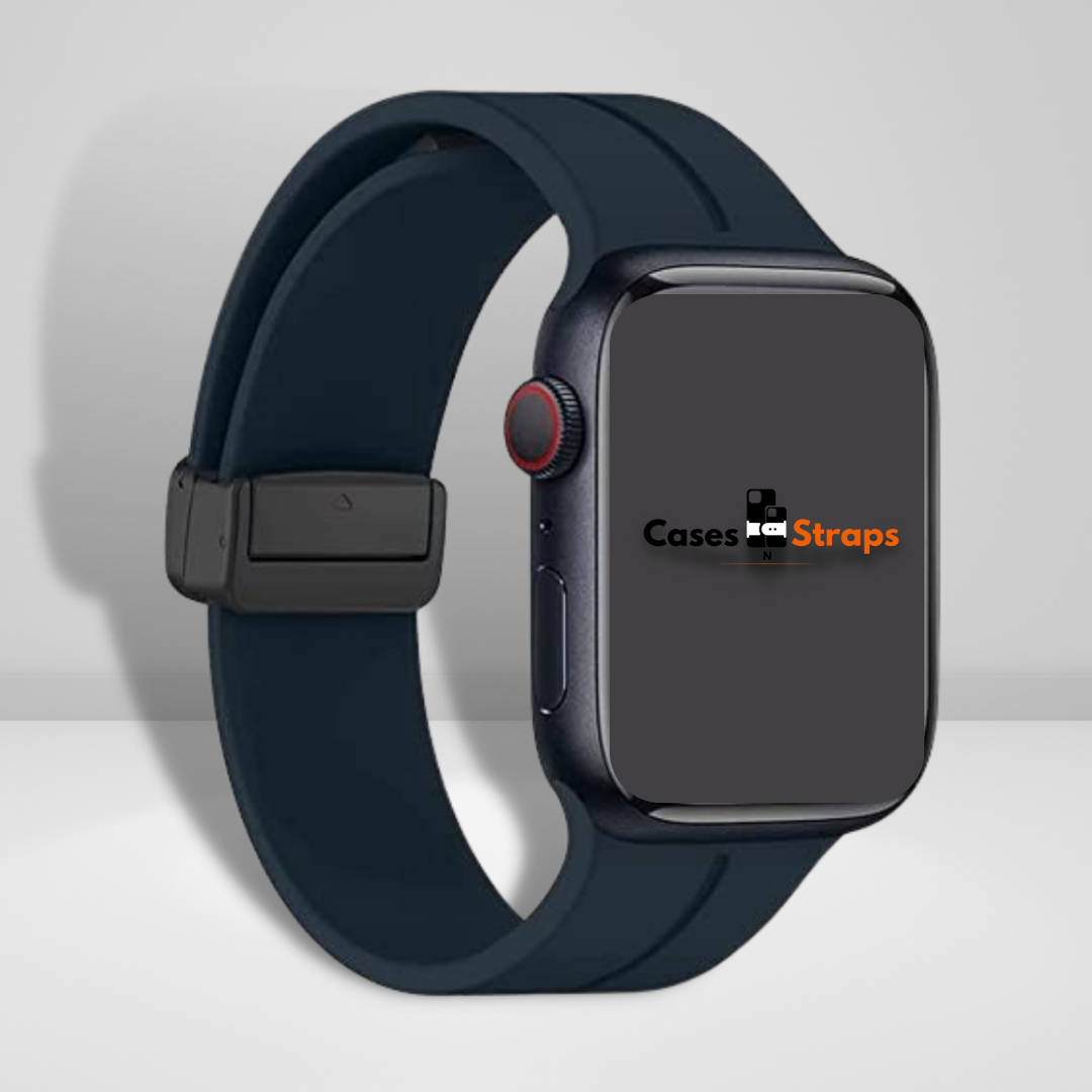 Silicone Magnetic Buckle Watch Strap Midnight Blue Color