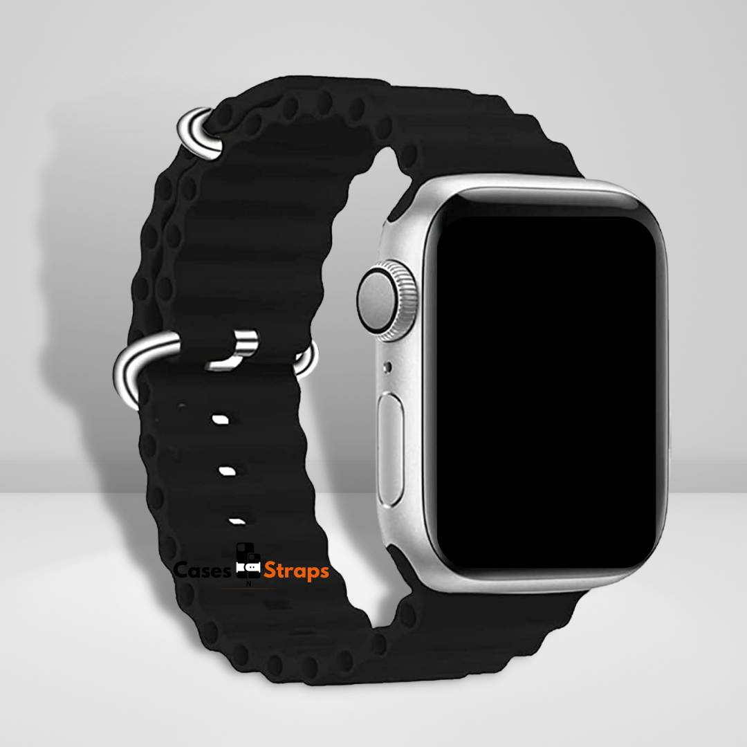 Silicone Ocean Watch Strap Black Color (Watch Not Included)