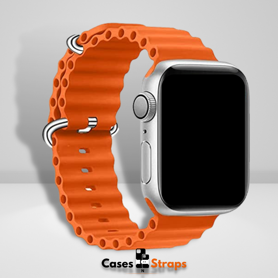 Original Silicone Ocean Watch Strap Orange Color (Watch Not Included)
