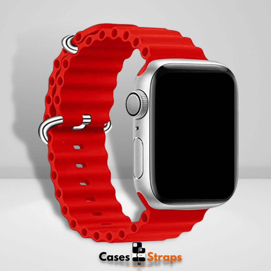Silicone Ocean Watch Strap Red Color - Watch Not Included – CaseCart