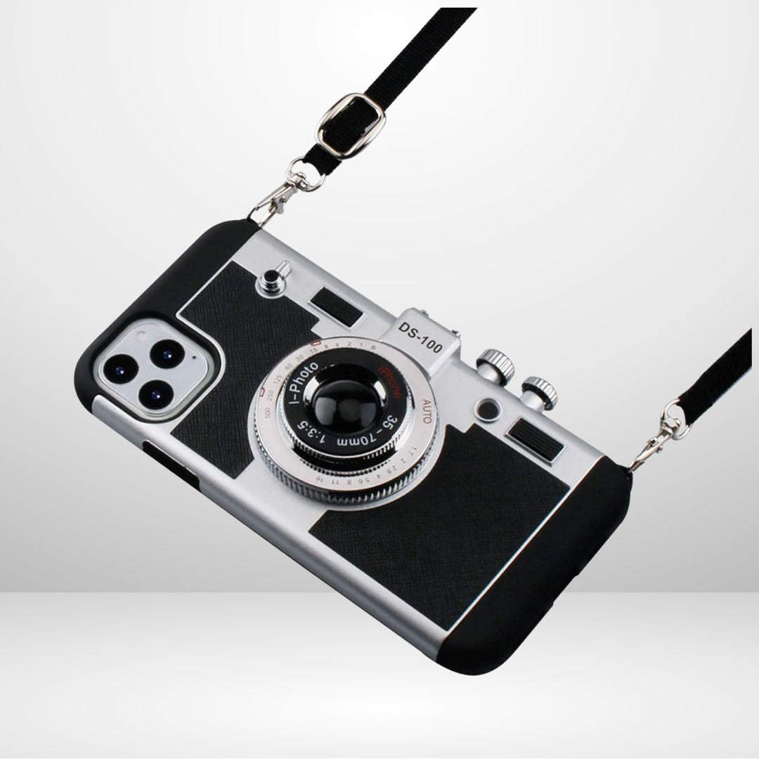 Silicone Vintage Camera Case with Removable Neck Strap Lanyard for iPhone 15/16 series, image 5 – CaseCart