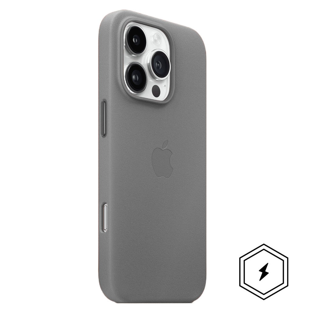 iPhone 16 Pro Leather Case with MagSafe - Gray