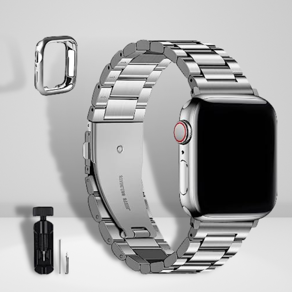 Stainless Steel iWatch Strap Silver Color (42/44/45/49MM) - Only Chain – CaseCart