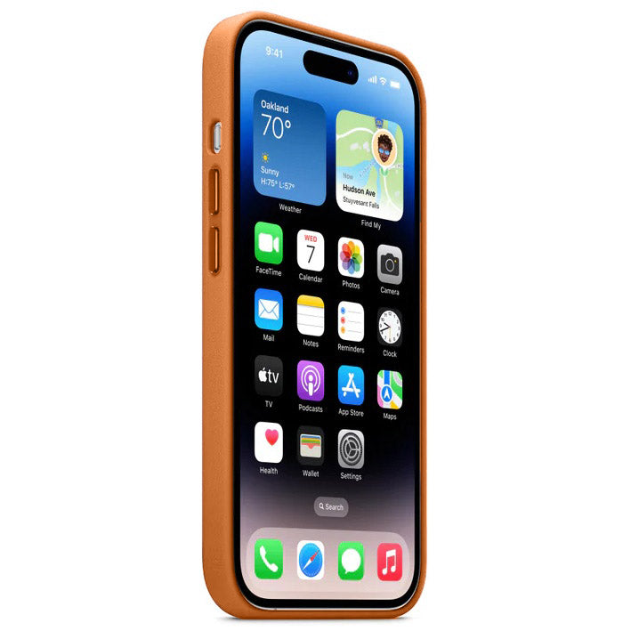 iPhone 15 Leather Back Cover Case with MagSafe – Tan