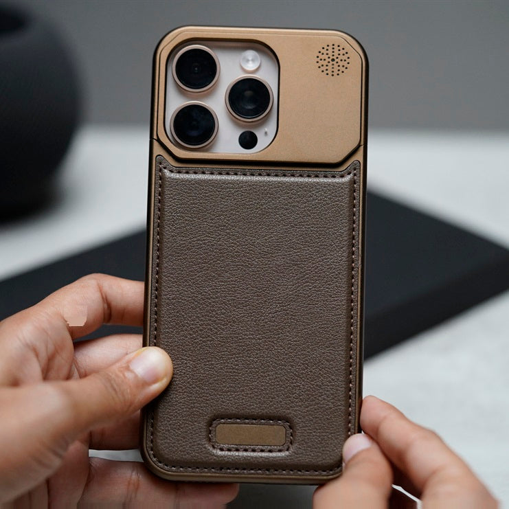 iPhone 16 Pro Max Aluminum & Leather Case with Fragrance Aroma - Desert