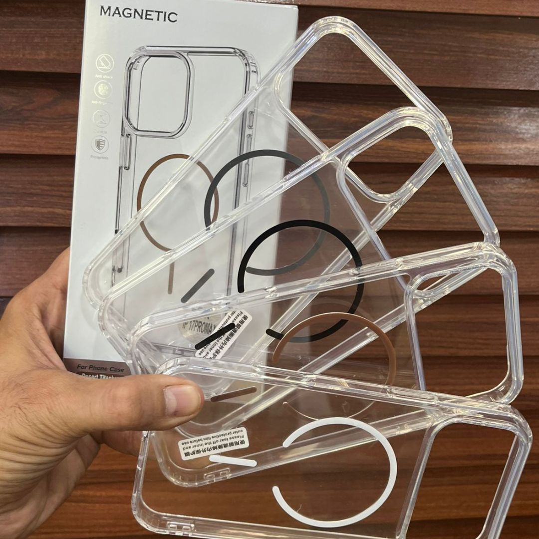 Transparent Clear Case with Colorful MagSafe for iPhone 17 Series