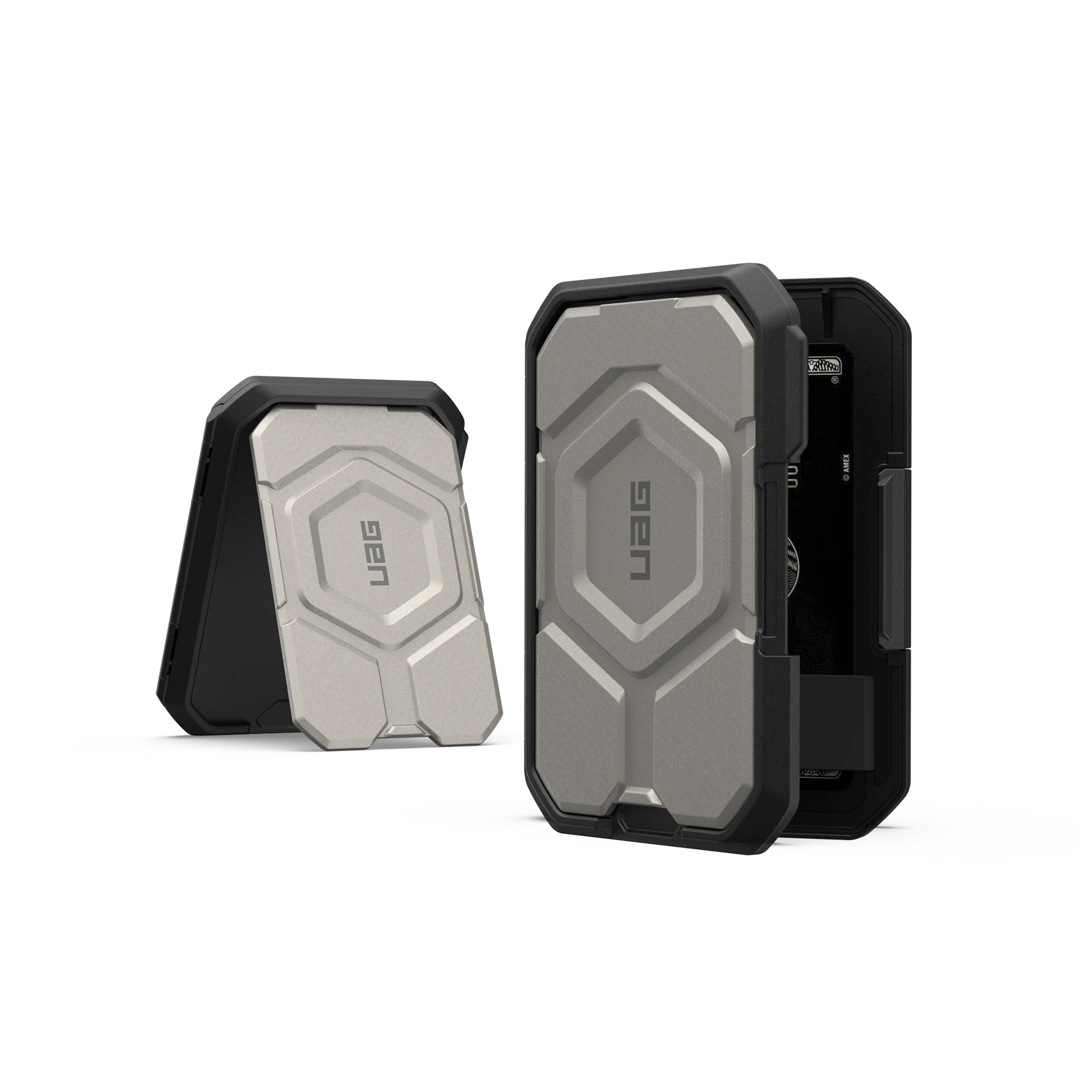 UAG Magnetic Wallet with Stand in Black/Titanium, view 1