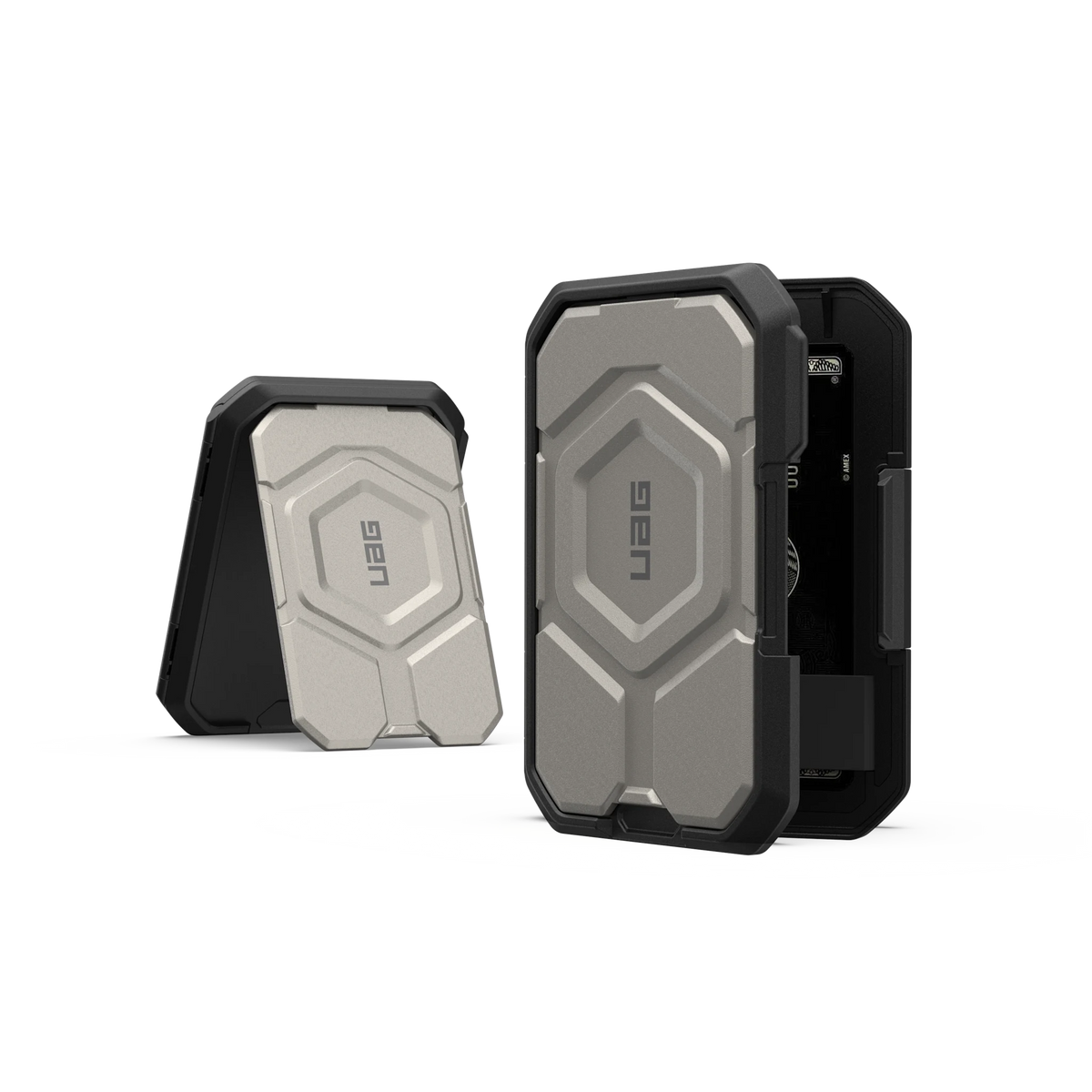 UAG Magnetic Wallet with Stand in Black/Titanium, view 1