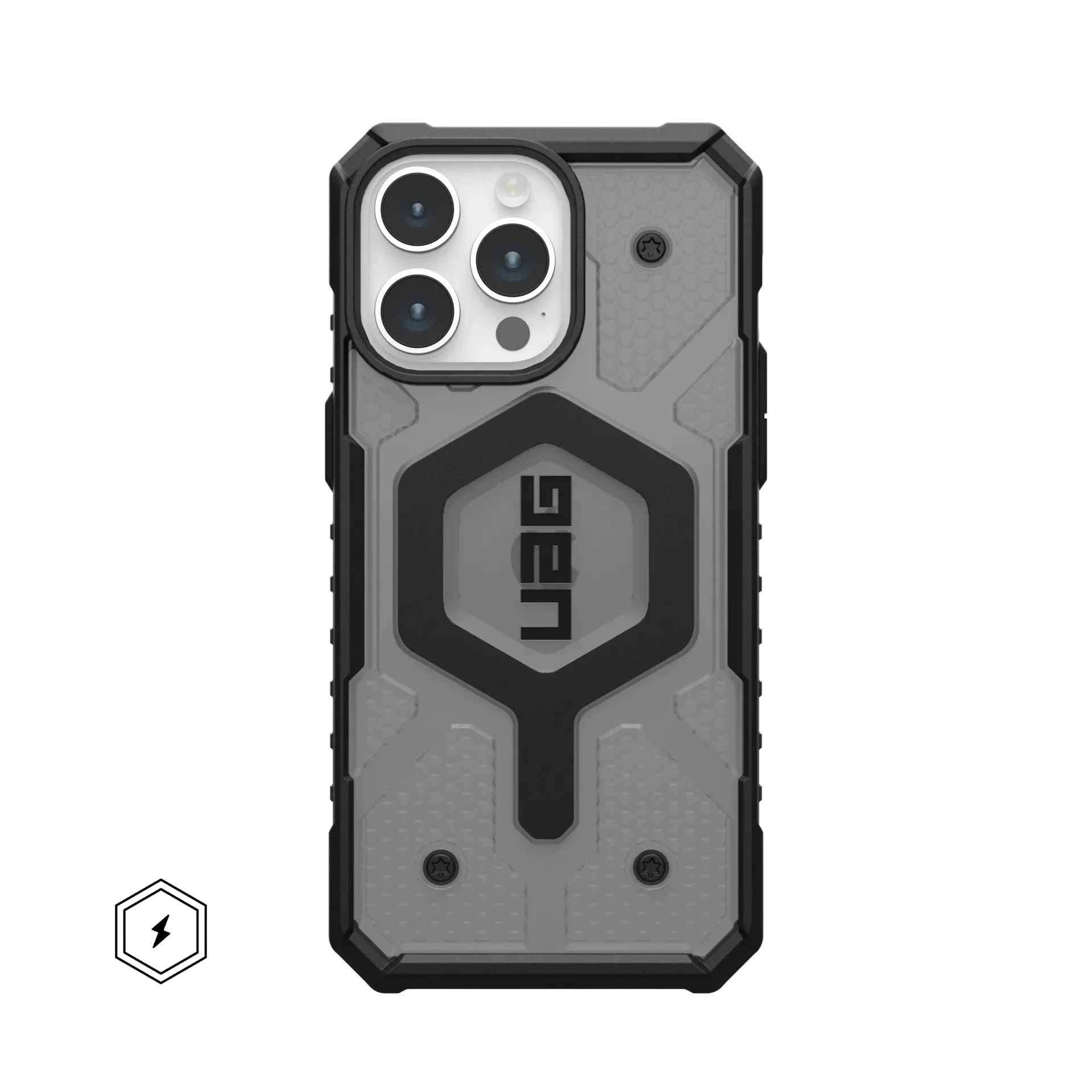 Urban Armor Gear TPU+PC iPhone 15 Pro Max UAG Case, Pathfinder Clear Compatible, Slim Fit Rugged Protective Case/Cover Designed For iPhone 15 Pro Max (Military Drop Tested) - Ash