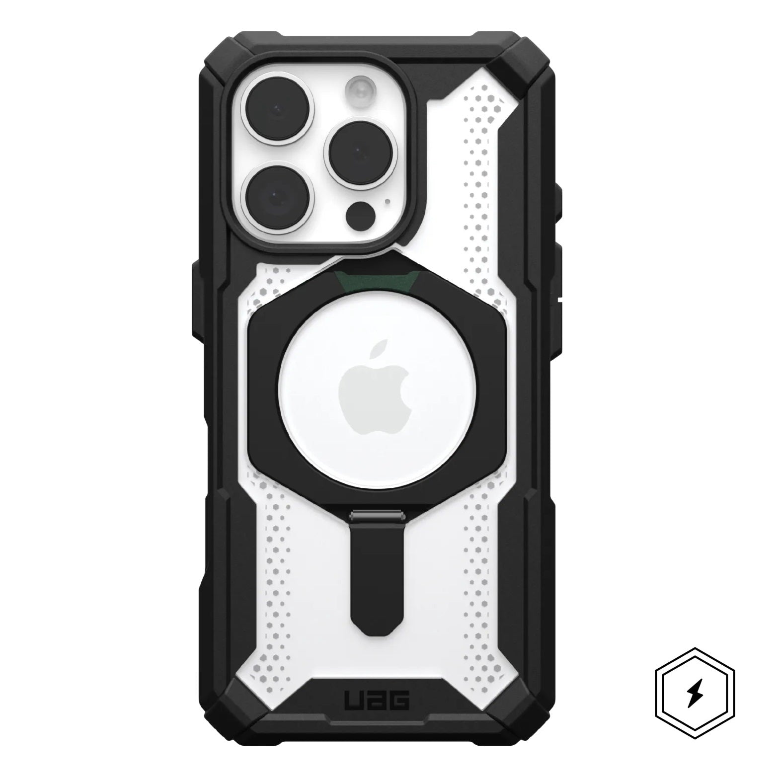 iPhone 16 Pro UAG Plasma XTE Armor Protective Case with Metal Magsafe Ring & Stand - ICE Clear