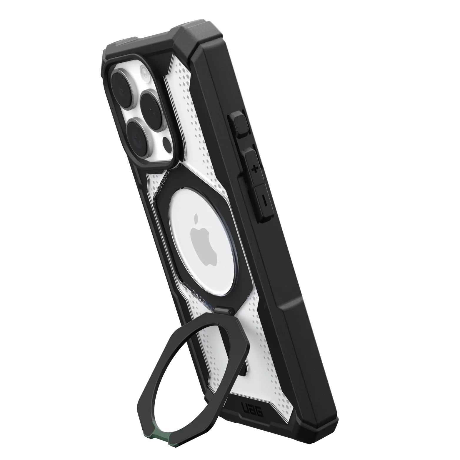 iPhone 16 Pro Max UAG Plasma XTE Armor Protective Case with Metal Magsafe Ring & Stand - Ice Clear