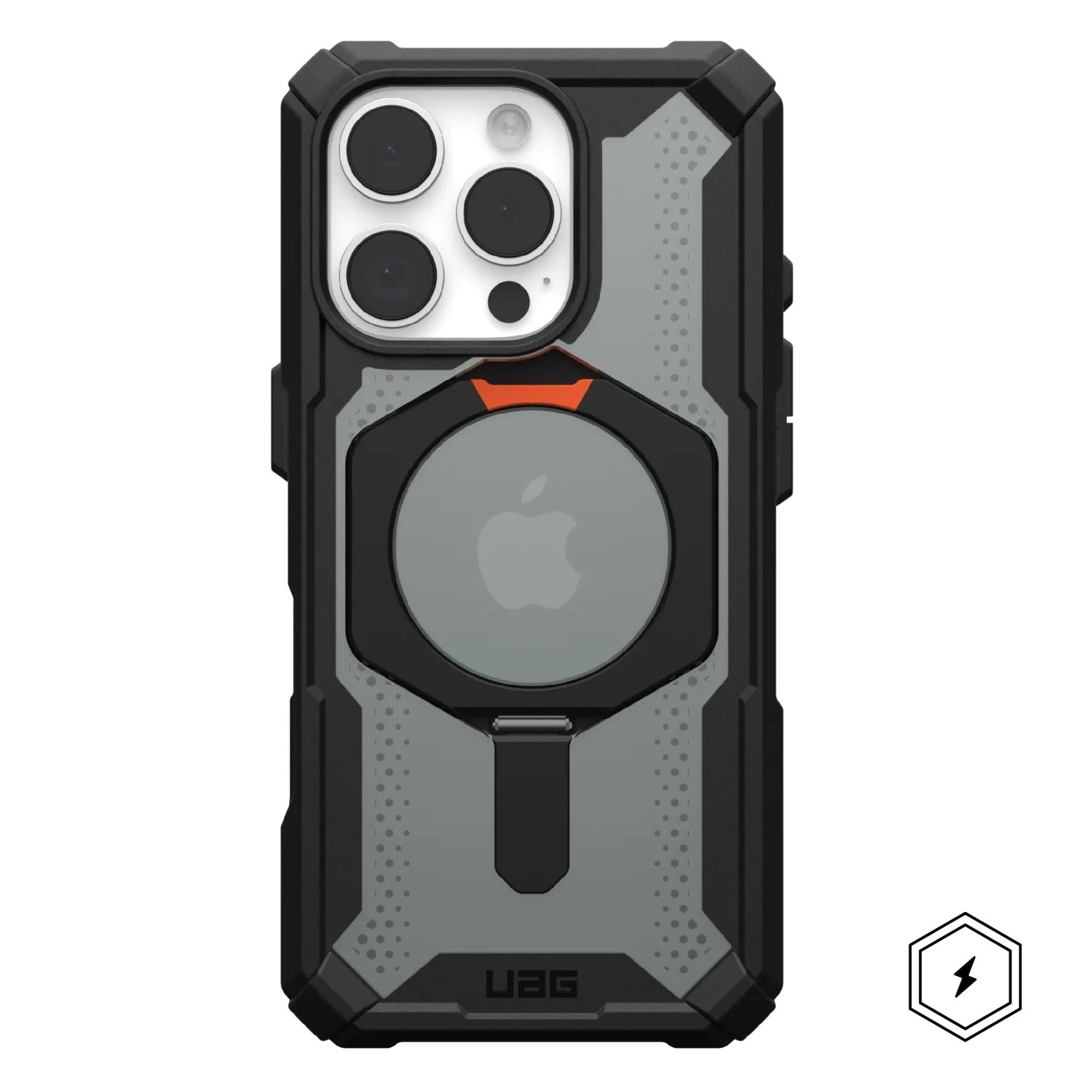 iPhone 16 Pro Max UAG Plasma XTE Armor Protective Case with Metal Magsafe Ring & Stand - Ash Black