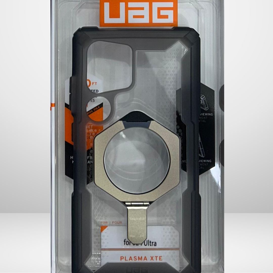 UAG Plasma XTE Stand MagSafe ,Rugged Protective Case for S24 Ultra (Natural Titanium/Black)