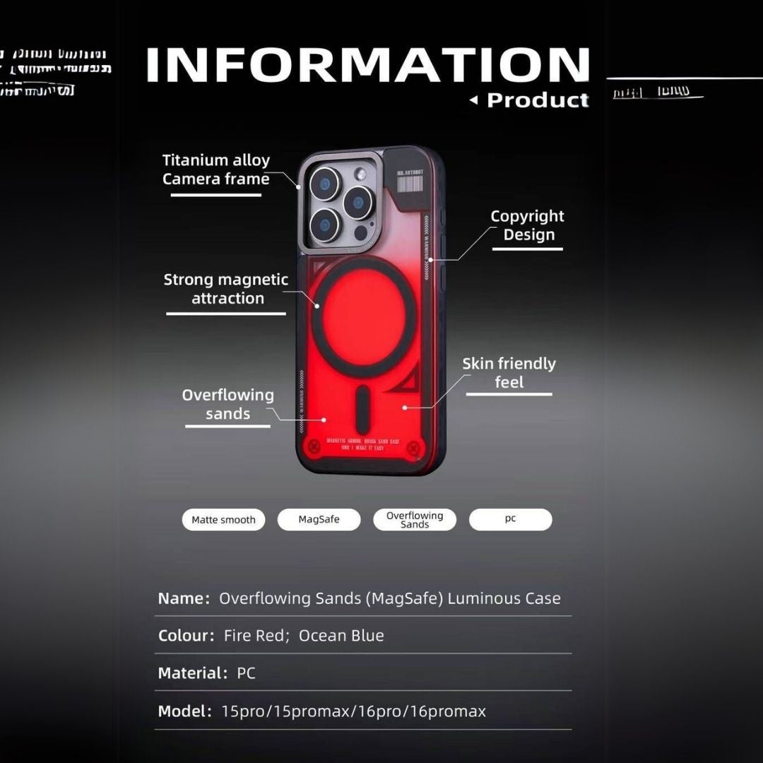 URR Premium Night Glow Liquid Magsafe Case for iPhone 16Pro/16Pro Max