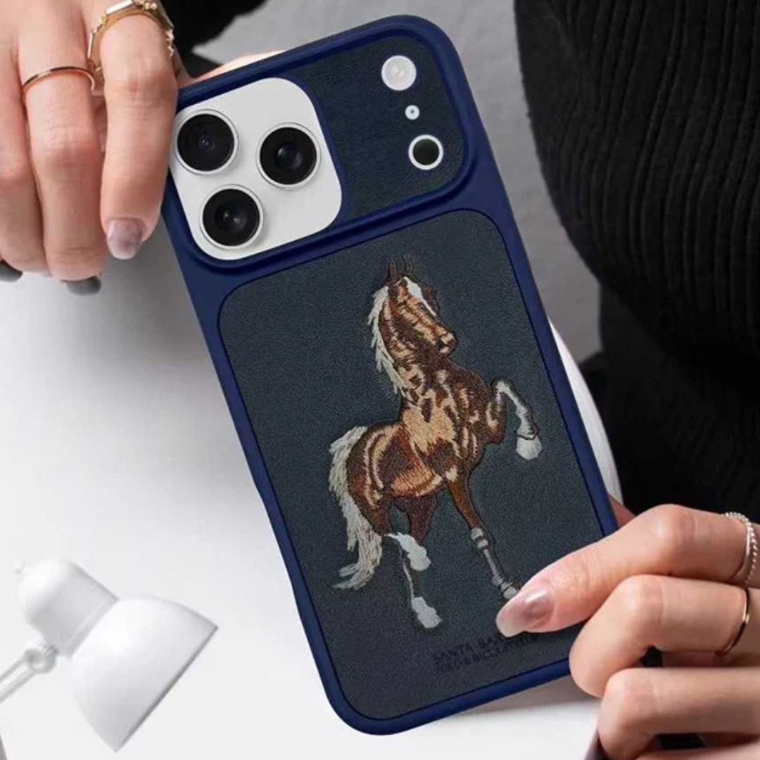 US POLO Boris Club Series Leather Case for iPhone 17 Series (NAVY BLUE)