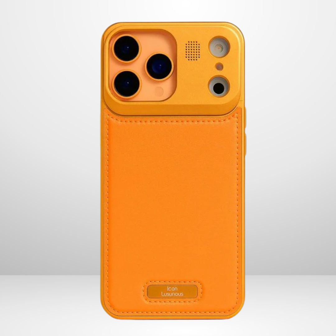 New Metal+Leather MagSafe Case with Perfume for iPhone 17Pro/Pro Max (ORANGE)