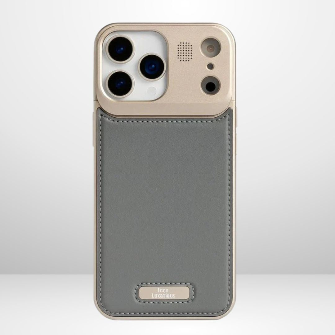 New Metal+Leather MagSafe Case with Perfume for iPhone 17Pro/Pro Max (GREY)