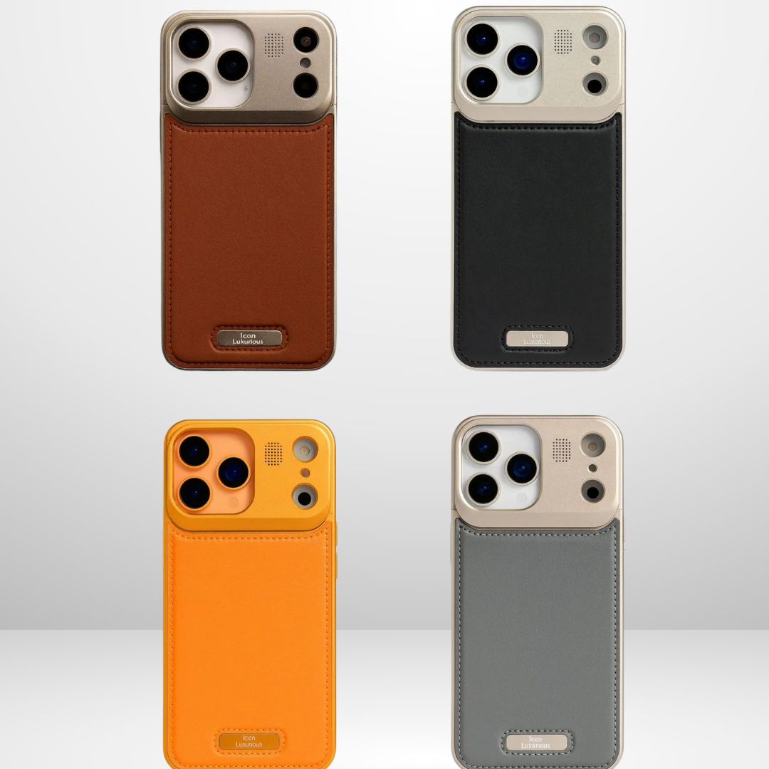 New Metal+Leather MagSafe Case with Perfume for iPhone 17Pro/Pro Max (ORANGE)