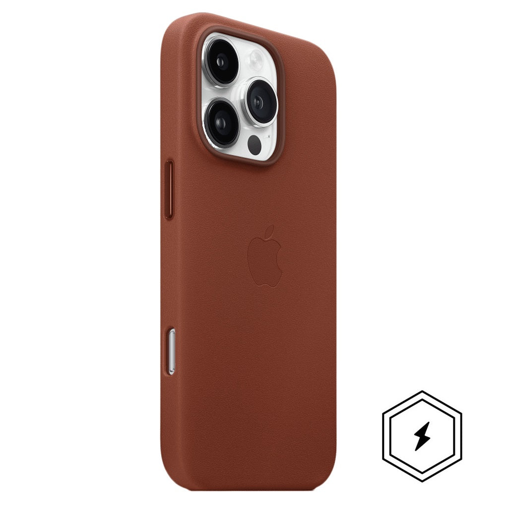 iPhone 16 Pro Leather Back Cover Case with Magsafe - Umber Brown