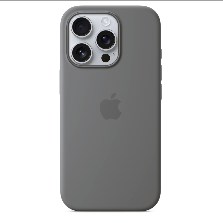 iPhone 16 Pro Silicon Magsafe Case with Camera Control Button & IC Working Animation) - Stone Grey