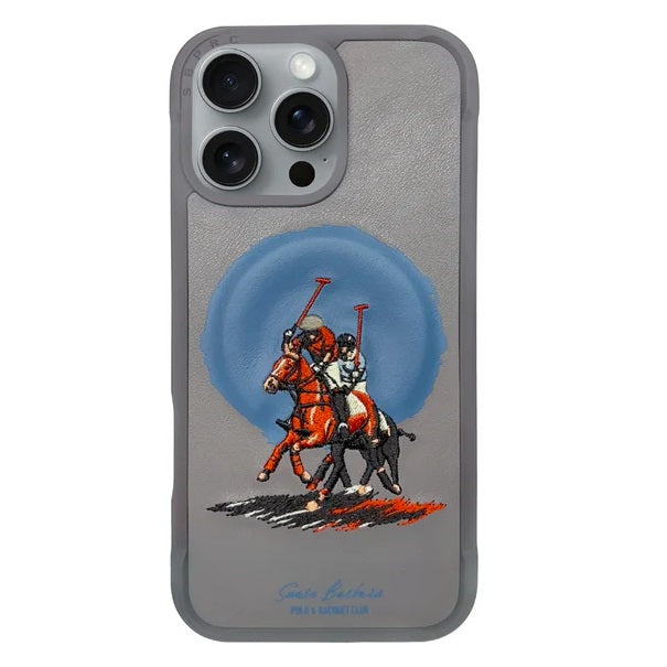 iPhone 16 Pro Santa Barbara Aubrey Series Polo Original Leather Case - Gray