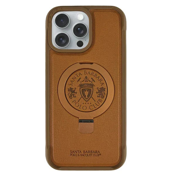 Santa Barbara Polo & Racquet Club iPhone 16 Pro Max Case, Magnetic Compatible Phone Case with Invisible Stand, Primo Series for iPhone 16 Pro Max 6.3 (Brown)