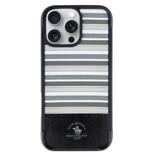 iPhone 16 Pro Santa Barbara Isaac Series Polo Original Leather Case - Black