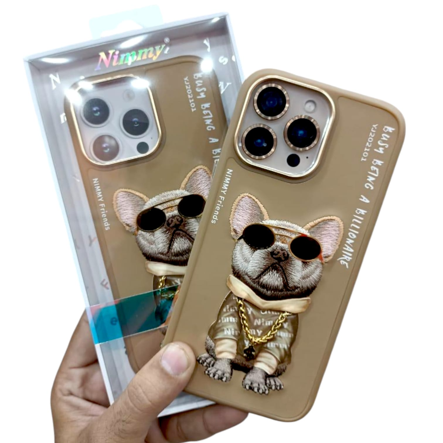 iPhone 16 Pro Nimmy Official Chain Series Embroidery Back Cover - Desert