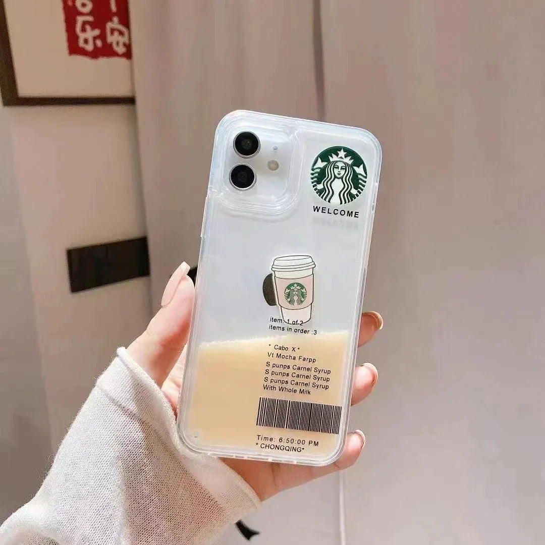 iPhone 12  Transparent Starbucks Case with Floating Cup