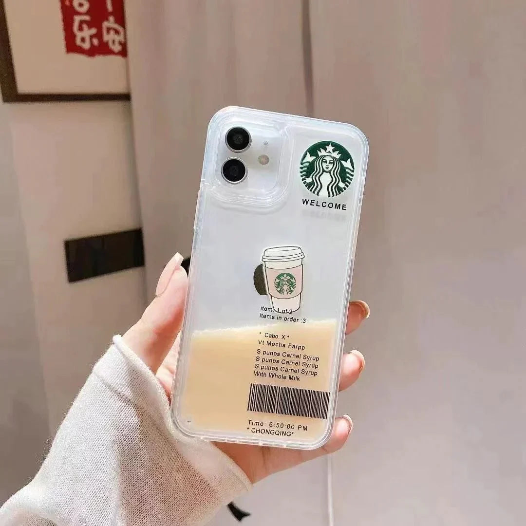 iPhone 12  Transparent Starbucks Case with Floating Cup