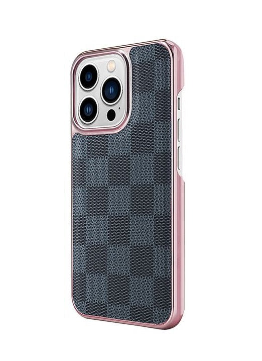 iPhone 13 Pro Max Burberry Classic Pattern Leather Case with Camera Protection