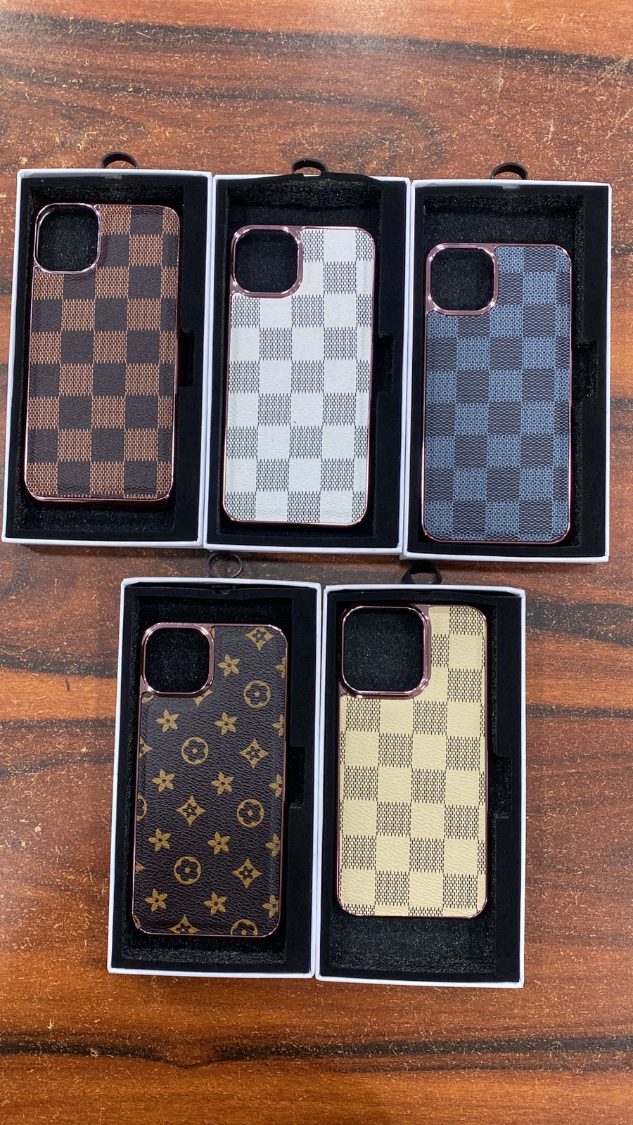iPhone 13 Pro Max Burberry Classic Pattern Leather Case with Camera Protection