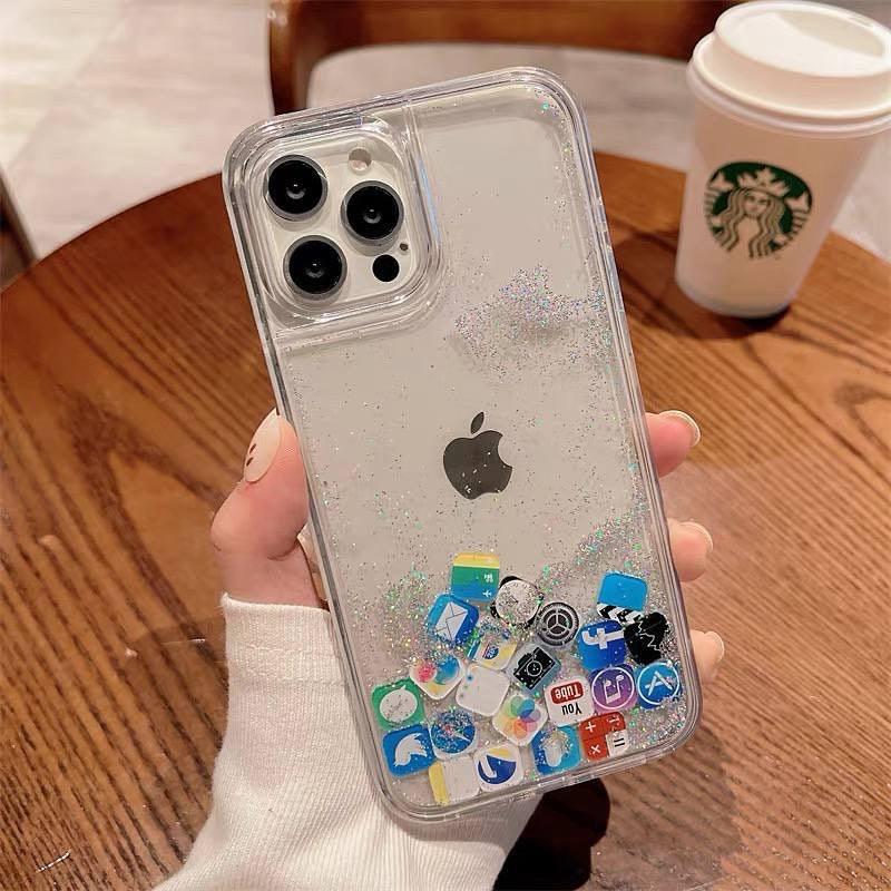 iPhone 14 Pro Max Floating App Icon with Sand Cover - Transparent